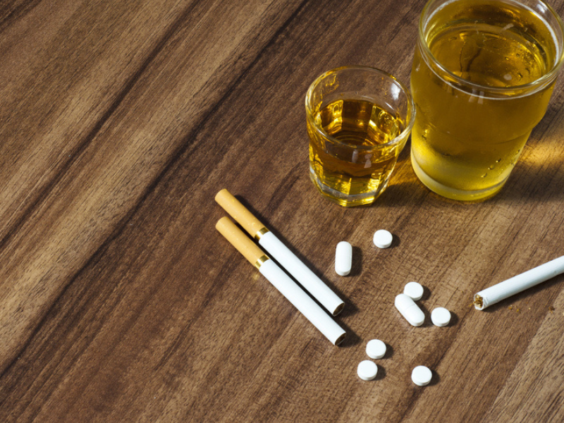 Image of cigarettes and alcohol