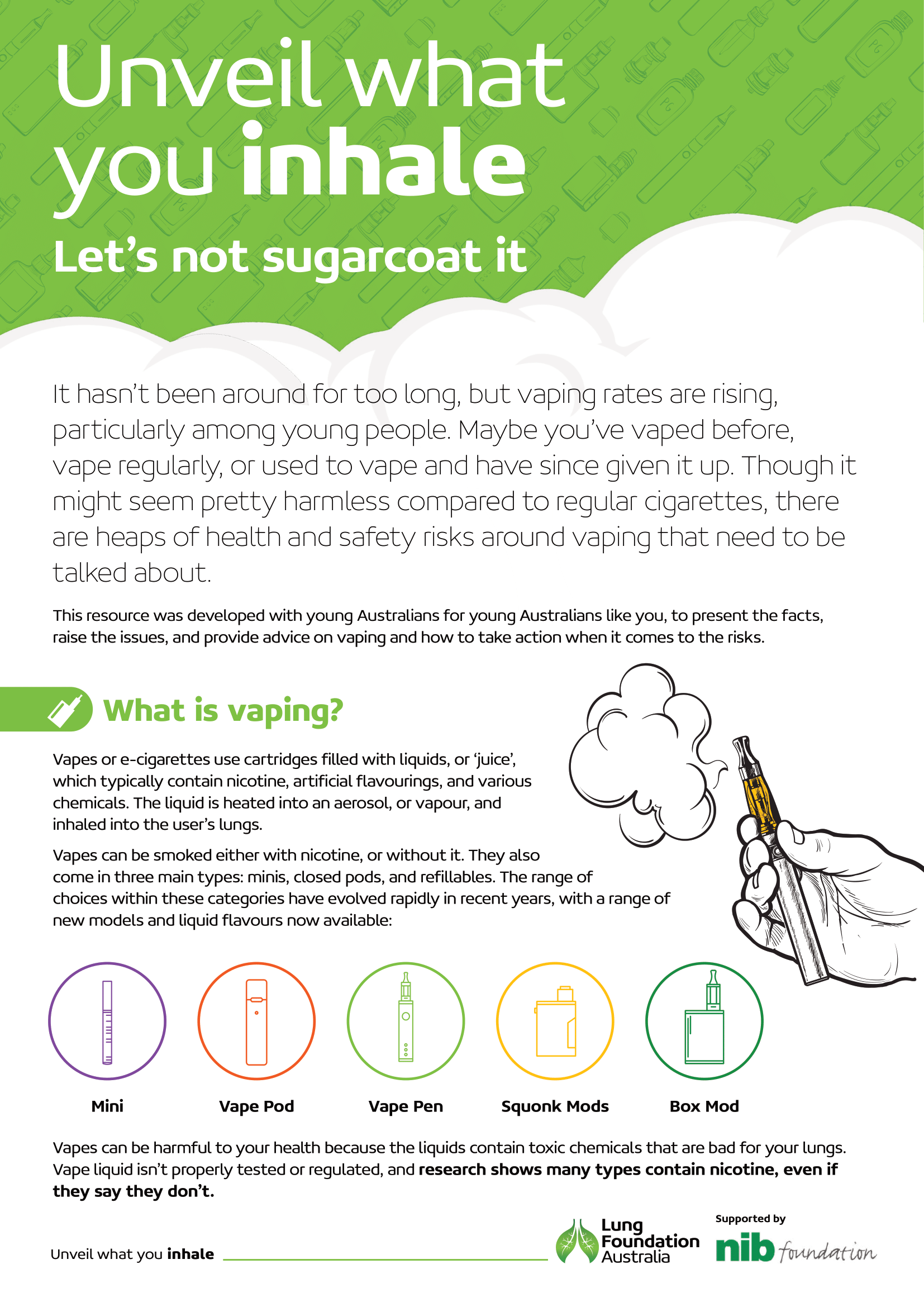 Vaping factsheet for young people page 1